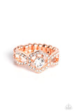 Will FLOWER - Copper Ring - Paparazzi Accessories Ring Bedazzle Me Pretty Mobile Fashion Boutique
