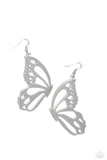 WING of the World - Silver Earrings - Paparazzi Accessories Earrings Bedazzle Me Pretty Mobile Fashion Boutique