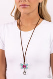 Winged Wanderer - Blue Lanyard - Paparazzi Accessories Lanyard Bedazzle Me Pretty Mobile Fashion Boutique