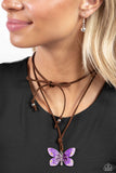 Winged Wanderer - Purple Necklace - Paparazzi Accessories Necklace Bedazzle Me Pretty Mobile Fashion Boutique