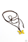 Winged Wanderer - Yellow Necklace - Paparazzi Accessories Necklace Bedazzle Me Pretty Mobile Fashion Boutique