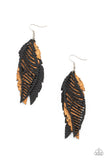 WINGING Off The Hook - Black Earrings - Paparazzi Accessories Earrings FS-Bedazzle Me Pretty Mobile Fashion Boutique