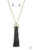 Winslow Wanderer - Brass Necklace - Paparazzi Accessories Necklace Bedazzle Me Pretty Mobile Fashion Boutique