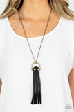 Winslow Wanderer - Brass Necklace - Paparazzi Accessories Necklace Bedazzle Me Pretty Mobile Fashion Boutique