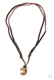 Winslow Wrangler - Brass Necklace - Paparazzi Accessories Necklace Bedazzle Me Pretty Mobile Fashion Boutique