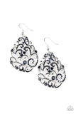Winter Garden - Blue Earrings - Paparazzi Accessories Earrings Bedazzle Me Pretty Mobile Fashion Boutique