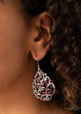 Winter Garden - Red Earrings - Paparazzi Accessories Earrings Bedazzle Me Pretty Mobile Fashion Boutique