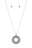 Wintry Wreath - Purple Necklace - Paparazzi Accessories Necklace Bedazzle Me Pretty Mobile Fashion Boutique