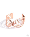 WIRE Away - Copper Bracelet - Paparazzi Accessories Bracelet Bedazzle Me Pretty Mobile Fashion Boutique