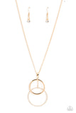 Wishing Well Whimsy - Gold Necklace - Paparazzi Accessories Necklace Bedazzle Me Pretty Mobile Fashion Boutique