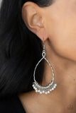 Wishing Well Wonder - White Earrings - Paparazzi Accessories Earrings Bedazzle Me Pretty Mobile Fashion Boutique