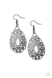 Wisteria Histeria - Black Earrings - Paparazzi Accessories Earrings Bedazzle Me Pretty Mobile Fashion Boutique