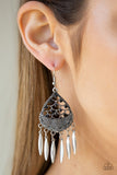 Wolf Den - Black Earrings - Paparazzi Accessories Earrings Bedazzle Me Pretty Mobile Fashion Boutique