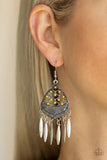 Wolf Den - Yellow Earrings - Paparazzi Accessories Earrings Bedazzle Me Pretty Mobile Fashion Boutique