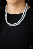 Woman Of The Century - Silver Necklace - Paparazzi Accessories Necklace Bedazzle Me Pretty Mobile Fashion Boutique