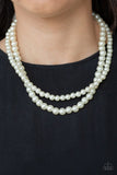Woman Of The Century - White Necklace - Paparazzi Accessories Necklace Bedazzle Me Pretty Mobile Fashion Boutique