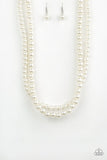 Woman Of The Century - White Necklace - Paparazzi Accessories Necklace Bedazzle Me Pretty Mobile Fashion Boutique