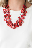 Wonderfully Walla Walla - Red Necklace - Paparazzi Accessories Necklace Bedazzle Me Pretty Mobile Fashion Boutique