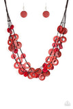 Wonderfully Walla Walla - Red Necklace - Paparazzi Accessories Necklace Bedazzle Me Pretty Mobile Fashion Boutique