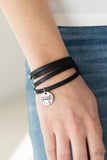Wonderfully Worded - Black Bracelet - Paparazzi Accessories Bracelet FS-Bedazzle Me Pretty Mobile Fashion Boutique