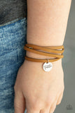 Wonderfully Worded - Brown Bracelet - Paparazzi Accessories Bracelet FS-Bedazzle Me Pretty Mobile Fashion Boutique