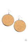 Wonderfully Woven - Brown Earrings - Paparazzi Accessories Earrings Bedazzle Me Pretty Mobile Fashion Boutique