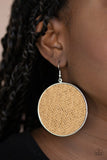 Wonderfully Woven - Brown Earrings - Paparazzi Accessories Earrings Bedazzle Me Pretty Mobile Fashion Boutique