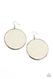 Wonderfully Woven - White Earrings - Paparazzi Accessories Earrings Bedazzle Me Pretty Mobile Fashion Boutique