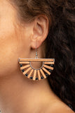 Wooden Wonderland - Black Earrings - Paparazzi Accessories Earrings Bedazzle Me Pretty Mobile Fashion Boutique