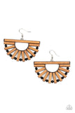 Wooden Wonderland - Black Earrings - Paparazzi Accessories Earrings Bedazzle Me Pretty Mobile Fashion Boutique