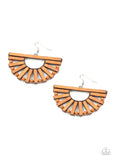 Wooden Wonderland - Brown Earrings - Paparazzi Accessories Earrings Bedazzle Me Pretty Mobile Fashion Boutique