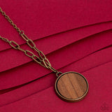 WOODnt Dream of It - Brass Necklace - Paparazzi Accessories Necklace Bedazzle Me Pretty Mobile Fashion Boutique