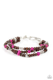 Woodsy Walkabout - Pink Bracelet - Paparazzi Accessories Bracelet Bedazzle Me Pretty Mobile Fashion Boutique