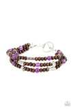 Woodsy Walkabout - Purple Bracelet - Paparazzi Accessories Bracelet Bedazzle Me Pretty Mobile Fashion Boutique