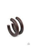 Woodsy Wonder - Brown Earrings - Paparazzi Accessories Earrings Bedazzle Me Pretty Mobile Fashion Boutique