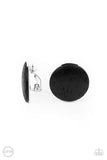 WOODWORK It - Black Clip-On Earrings - Paparazzi Accessories Clip-On Earrings Bedazzle Me Pretty Mobile Fashion Boutique