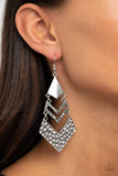 Work Hazard - Silver Earrings - Paparazzi Accessories Earrings Bedazzle Me Pretty Mobile Fashion Boutique