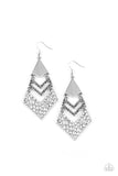 Work Hazard - Silver Earrings - Paparazzi Accessories Earrings Bedazzle Me Pretty Mobile Fashion Boutique