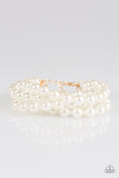 Work The BALLROOM - Gold Bracelet - Paparazzi Accessories Bracelet Bedazzle Me Pretty Mobile Fashion Boutique