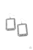 World FRAME-ous - Silver Earrings - Paparazzi Accessories Earrings Bedazzle Me Pretty Mobile Fashion Boutique