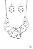 World Shattering - Black Necklace - Paparazzi Accessories Necklace Bedazzle Me Pretty Mobile Fashion Boutique