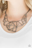 World Shattering - Black Necklace - Paparazzi Accessories Necklace Bedazzle Me Pretty Mobile Fashion Boutique