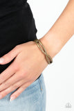 Woven in Wealth - Brass Bracelet - Paparazzi Accessories Bracelet Bedazzle Me Pretty Mobile Fashion Boutique