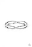 Woven in Wealth - White Bracelet - Paparazzi Accessories Bracelet Bedazzle Me Pretty Mobile Fashion Boutique