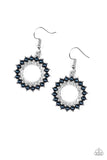 Wreathed In Radiance - Blue Earrings - Paparazzi Accessories Earrings Bedazzle Me Pretty Mobile Fashion Boutique