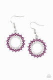 Wreathed In Radiance - Purple Earrings - Paparazzi Accessories Earrings Bedazzle Me Pretty Mobile Fashion Boutique