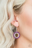 Wreathed In Radiance - Purple Earrings - Paparazzi Accessories Earrings Bedazzle Me Pretty Mobile Fashion Boutique