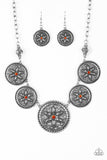 Written In The STAR LILIES - Orange Necklace - Paparazzi Accessories Necklace Bedazzle Me Pretty Mobile Fashion Boutique