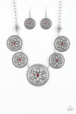 Written In The STAR LILIES - Red Necklace - Paparazzi Accessories Necklace Bedazzle Me Pretty Mobile Fashion Boutique