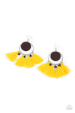 Yacht Bait - Yellow Earrings - Paparazzi Accessories Earrings Bedazzle Me Pretty Mobile Fashion Boutique